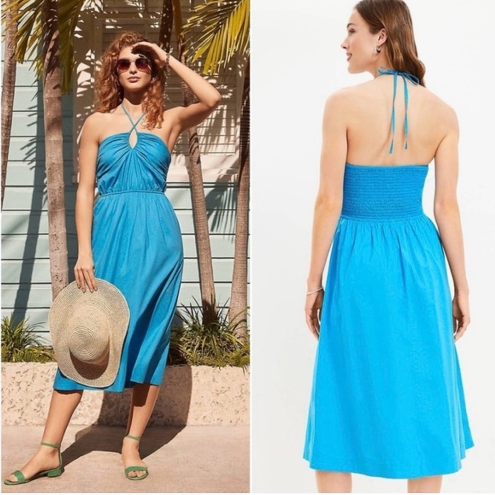 LOFT Blue Halter Dress - Size 2